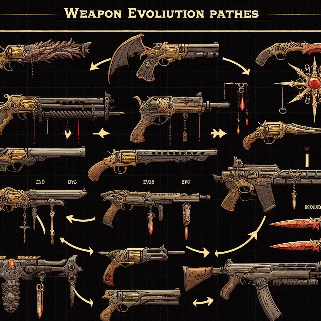 weapon evolution paths in vampire survivors