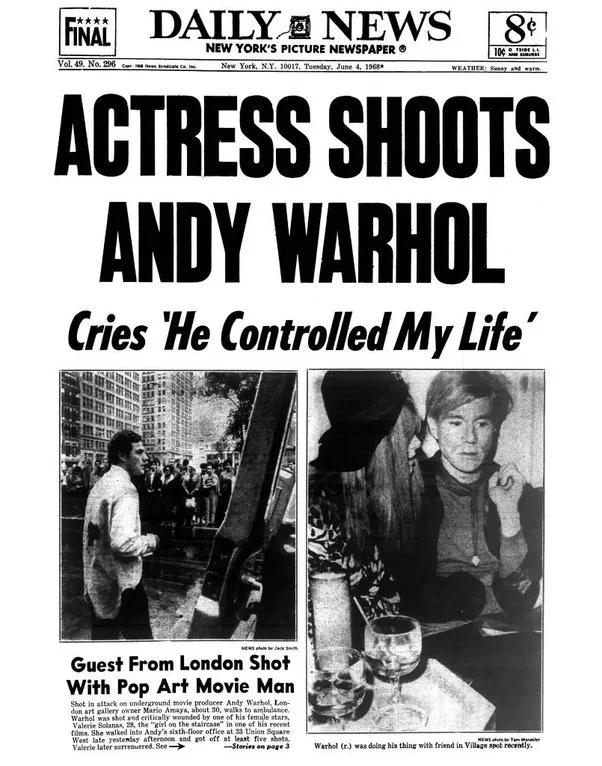 Andy Warhol’s shot dead by fan