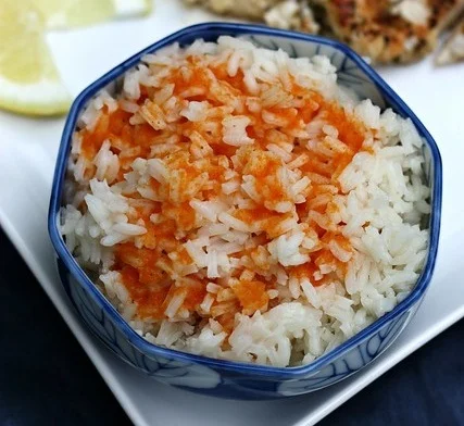 Plain Rice With Tomato Sauce