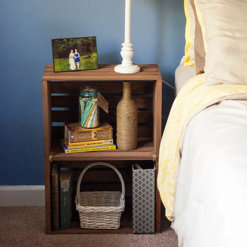 Distressed Side Table from Wooden Crates diy