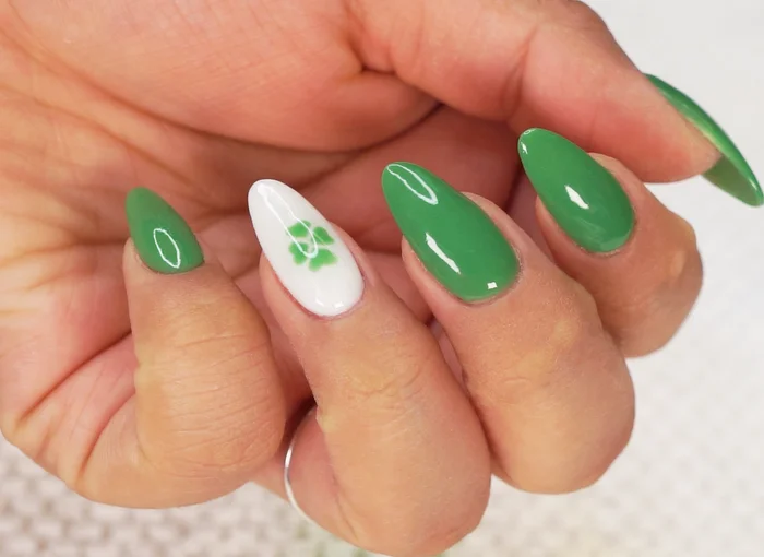 Solid Green Nails