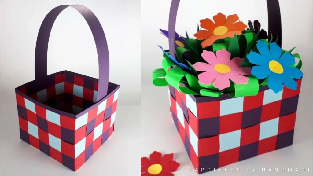 Woven Paper Baskets easter crafts ideas 2024