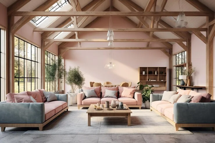 modern farmhouse living room expose bea
