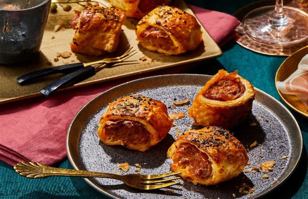 Parma Ham sausage rolls