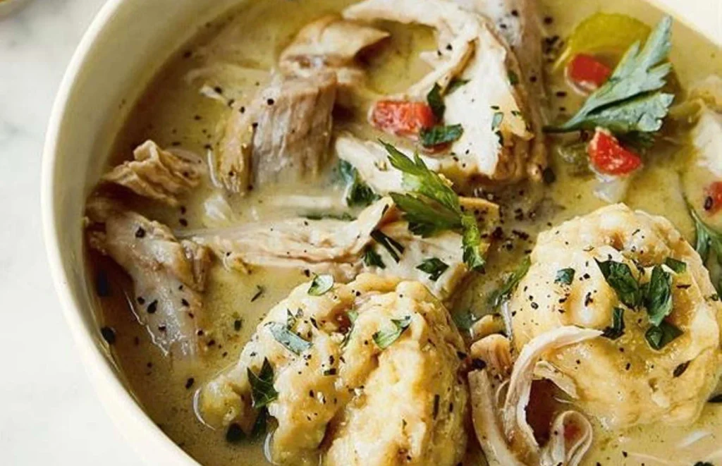 Chicken soup and dumplings