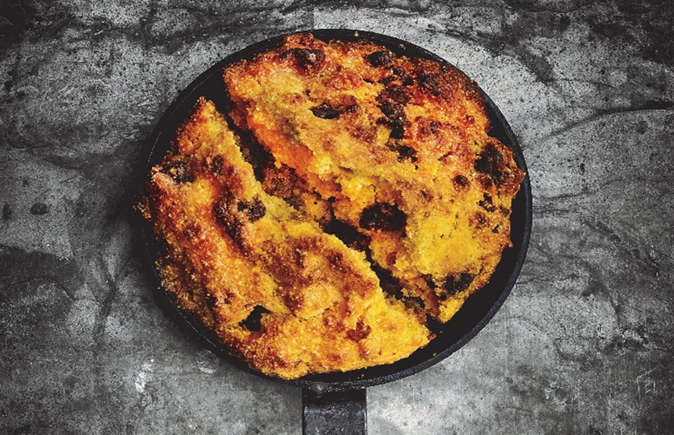 Cornbread with Manchego and chorizo