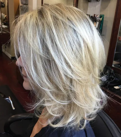 Voluminous Wispy Lob with Feathered Layers