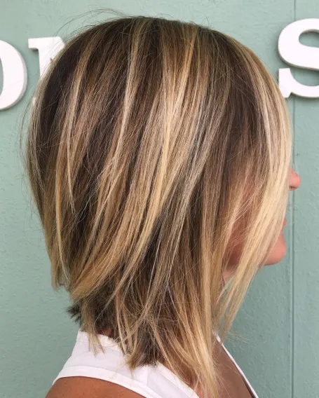 Straight Inverted Buttery Blonde Lob