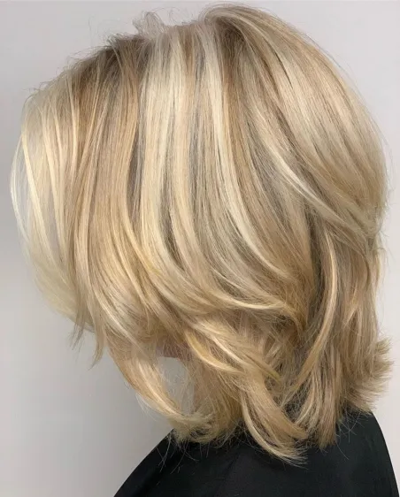 3. Blonde Bob with Shaggy Layers