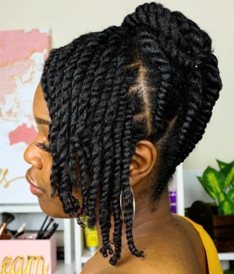 Side-Parted Two Chunky Twists