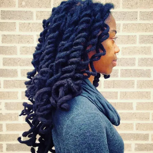 Navy Blue Spiral Dreads