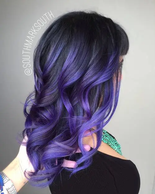 10. Purple and Blue Balayage
