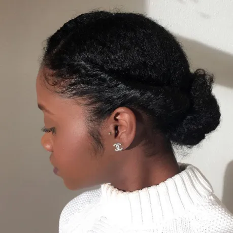  Side Part Updo for Natural Hair