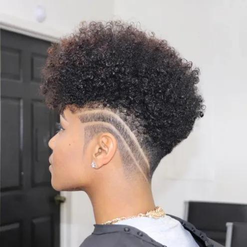 Natural Undercut with Shaved Lines