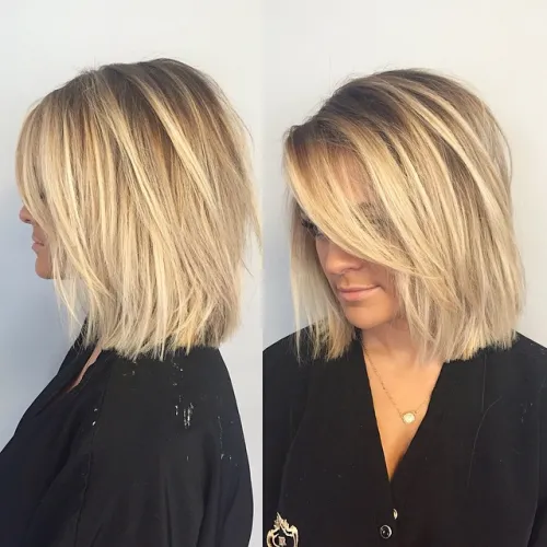 Blunt Blonde Bob with Layers