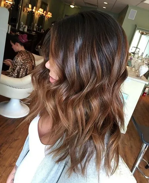 1. Dark Ombre with Caramel Shades
