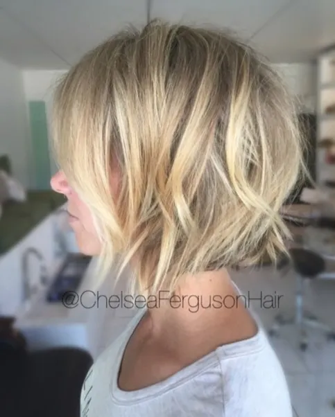 . Choppy Bob with Blonde Highlights