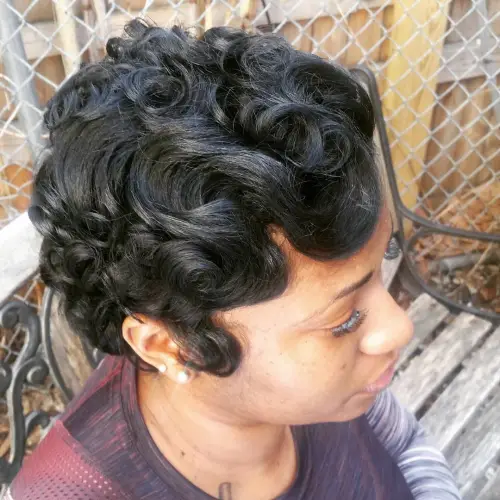 Natural Hair Finger Wave Pixie