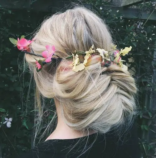 Voluminous Fishtail Updo