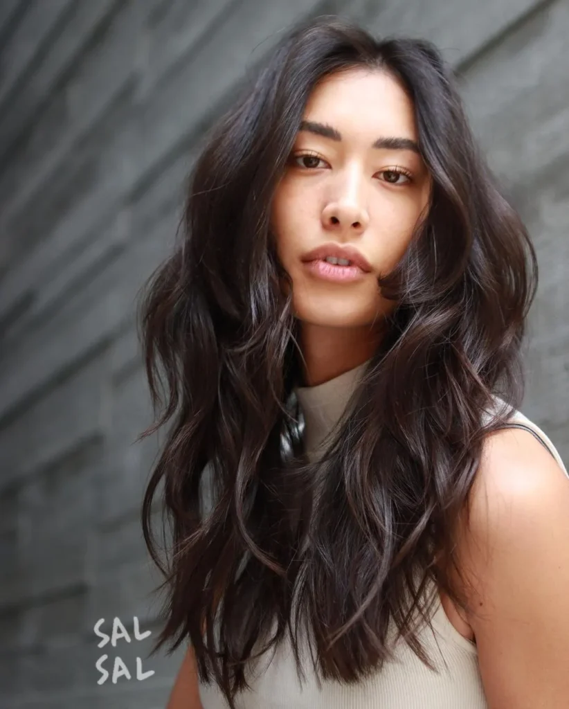 5. Messy Wavy Shag with Choppy Layers