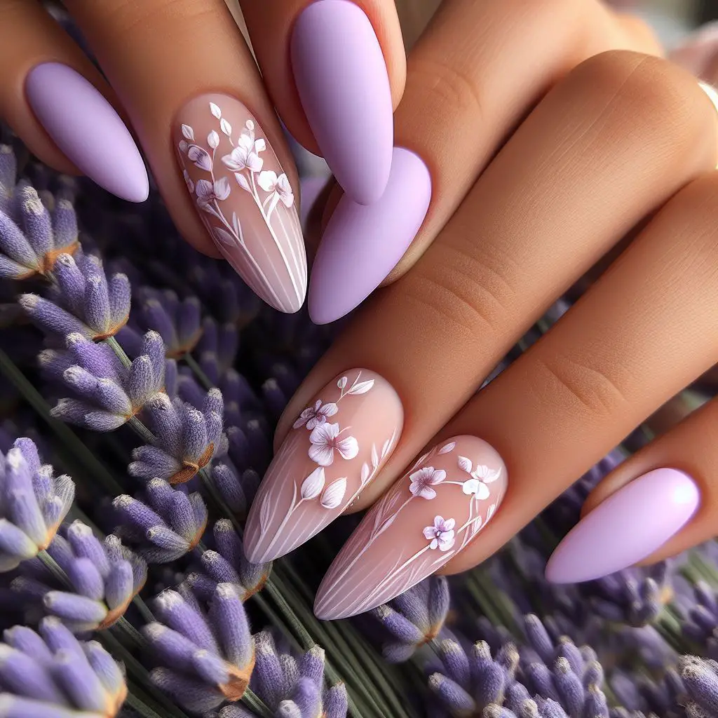 Lavender Fields Inspired Nails