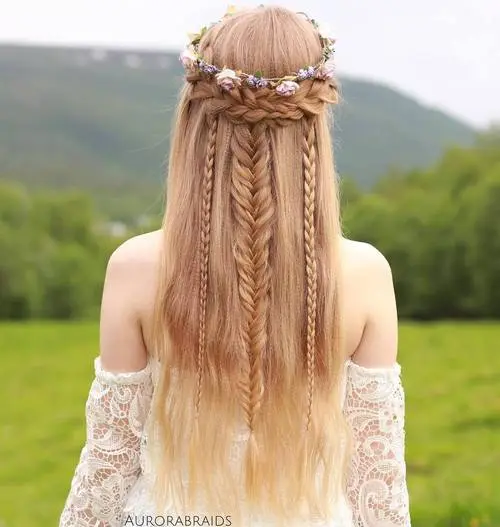 Half Updo with a Crown