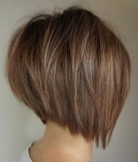 . Light Cinnamon Brown Bob with Jagged Ends