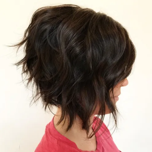 Disconnected Shaggy Brunette Bob