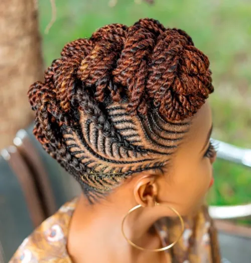  Mohawk Braid on Twists