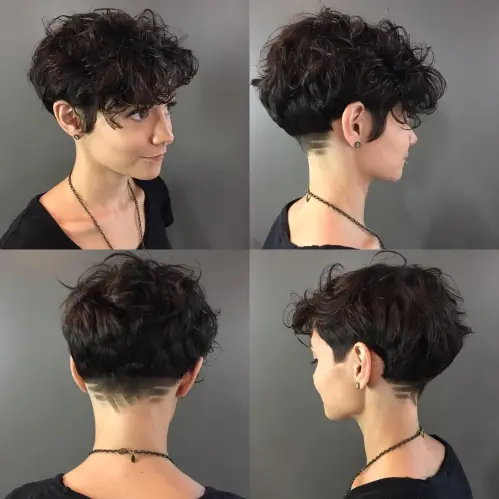 Curly Pixie with Shaved Nape