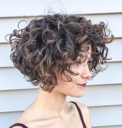 4. Jaw-Length Curly Messy Bob