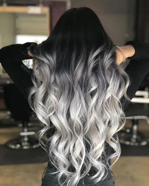 Gorgeous Black-to-Silver Ombre