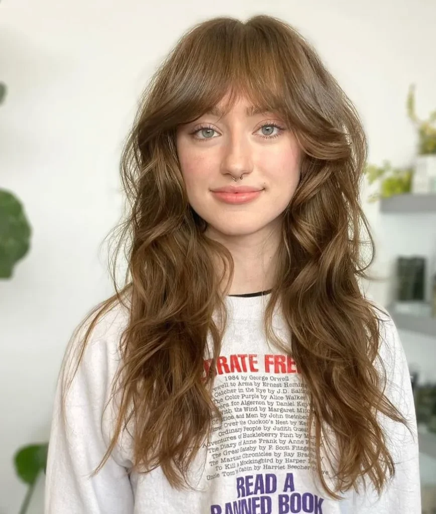 5. Messy Wavy Shag with Choppy Layers