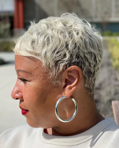 Platinum Blonde Pixie Cut