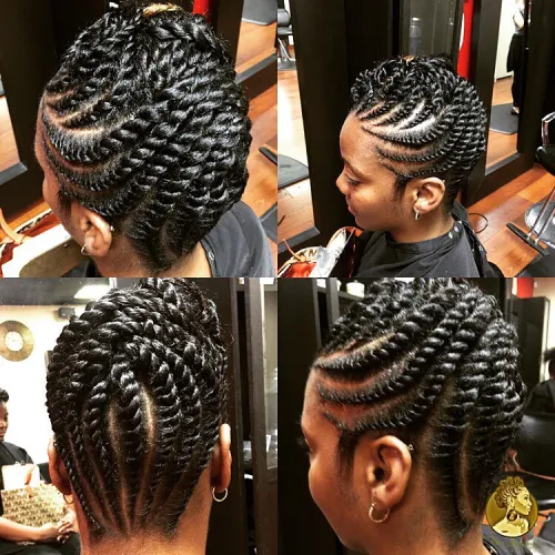  Updo with Flat Twists