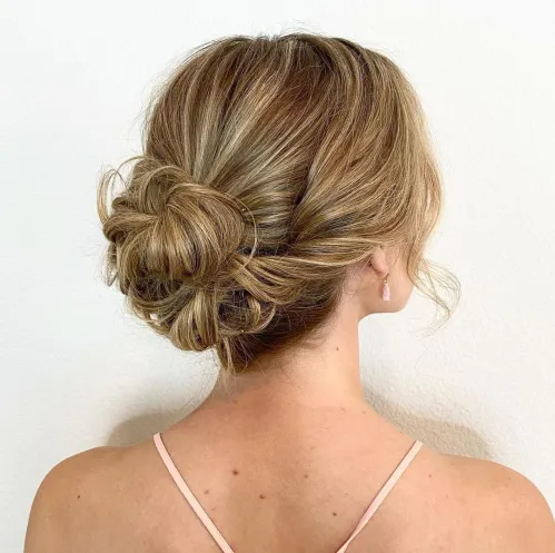 9.Low Side Bun for Thin Hair