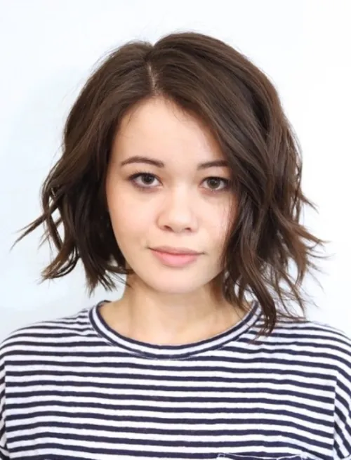 11. Brunette Bob with Disconnected Ends