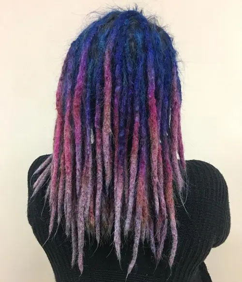 Faded Blue to Purple Dreads