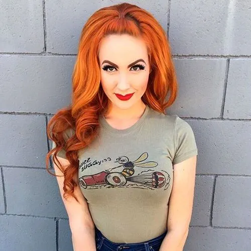 Long Orange Pin Up ‘Do