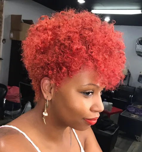 Coral Pink Voluminous Pixie