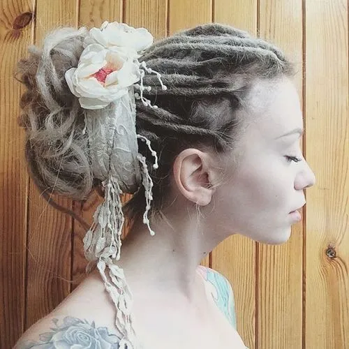 Elegant Dreadlock Bun Updo