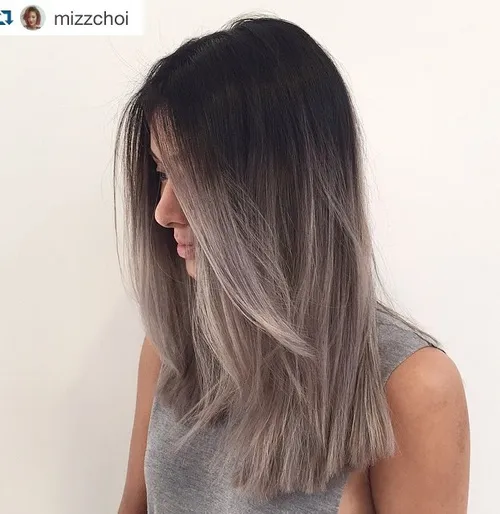 11. Ash Ombre on Mid-Length Hair
