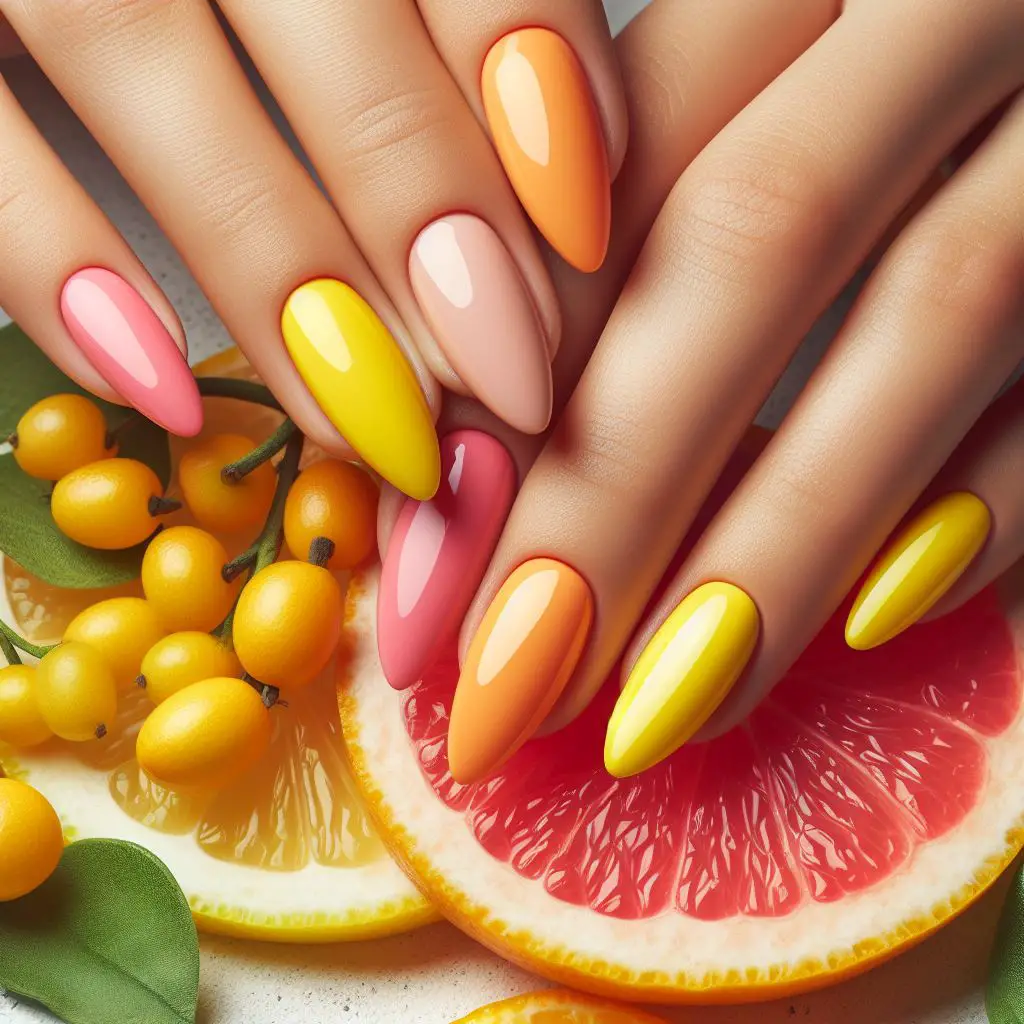 Juicy Citrus Tones Nails