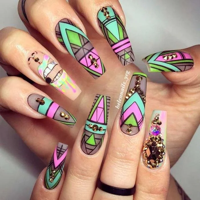 6. Geometric Patterns nail art