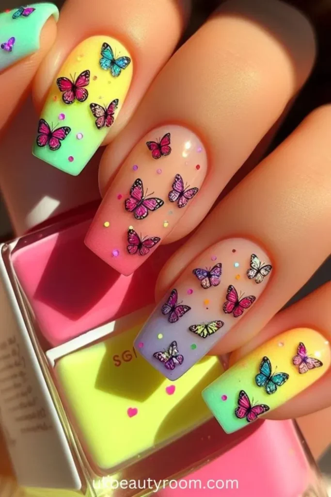 butterflies nail