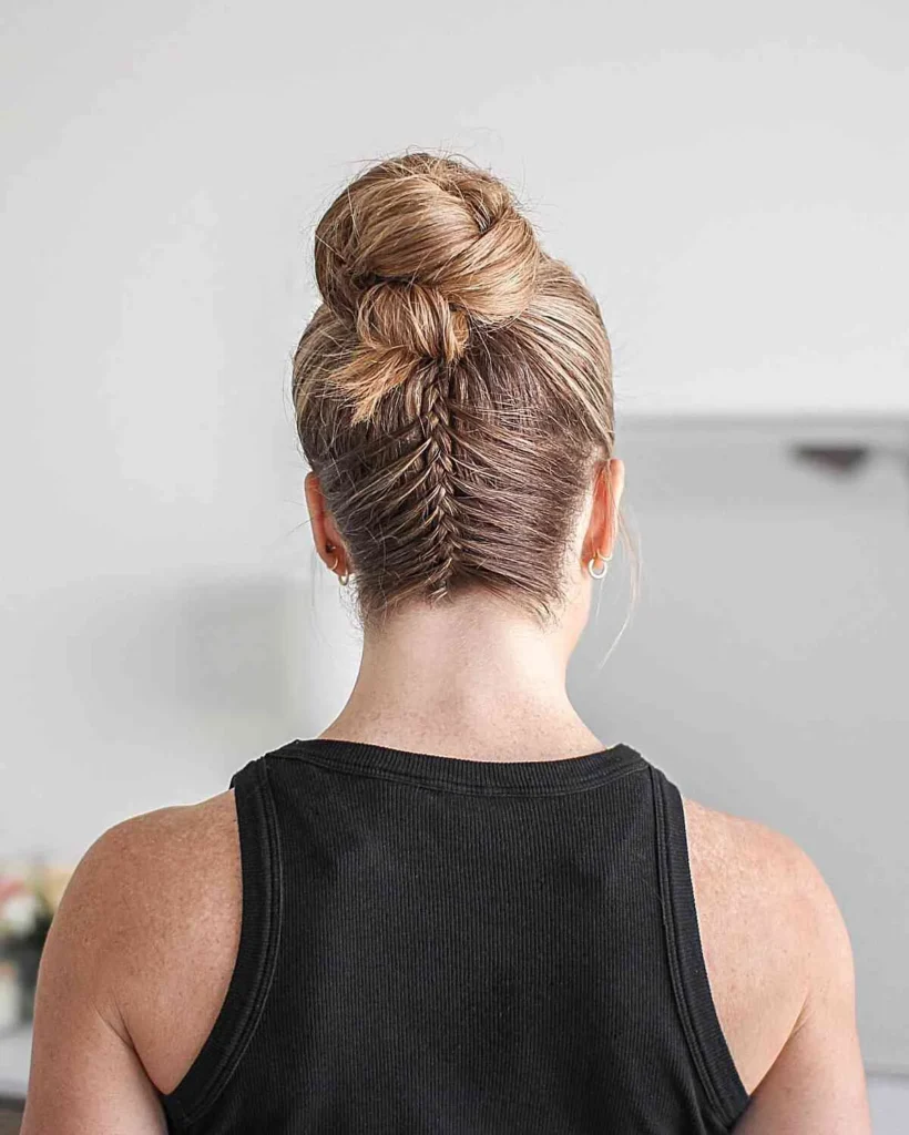 Inverted Lace Braid with High Bun