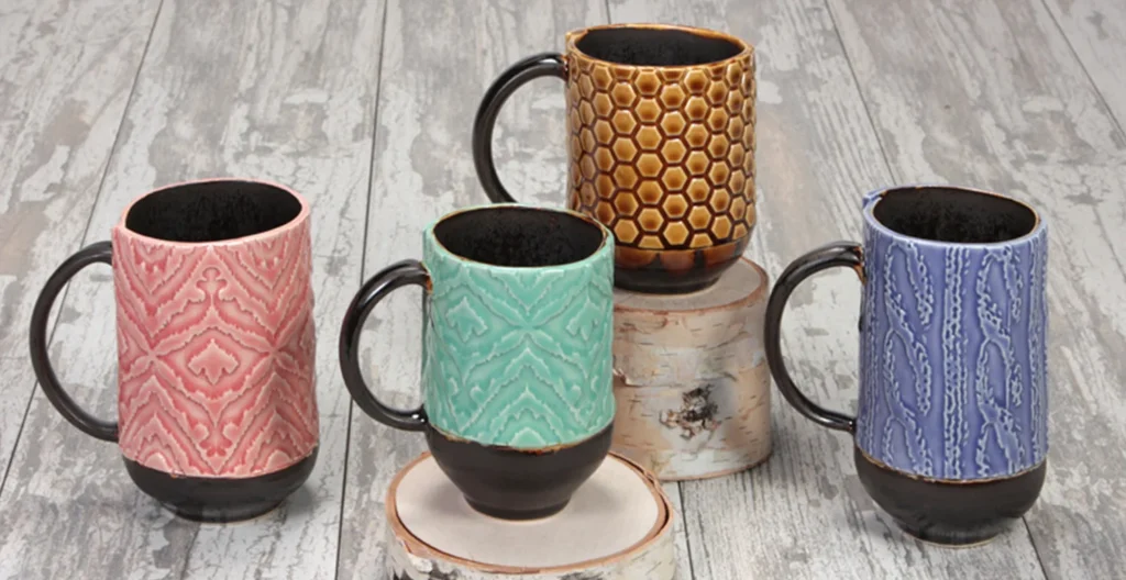 Textured Clay Mugs