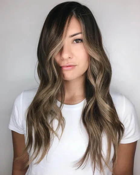 13. Brown with Auburn Balayage 
