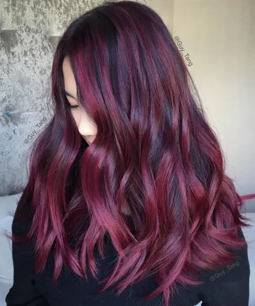 17. Beautiful Berry Hair Color
