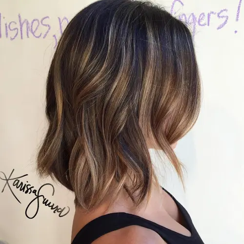 1. Caramel Balayage on Shorter Locks
